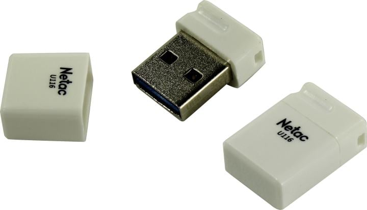 USB накопитель Netac - U116, USB Type A (USB 3.2 Gen 1), 32 ГБ, цвет белый, NT03U116N-032G-30WH