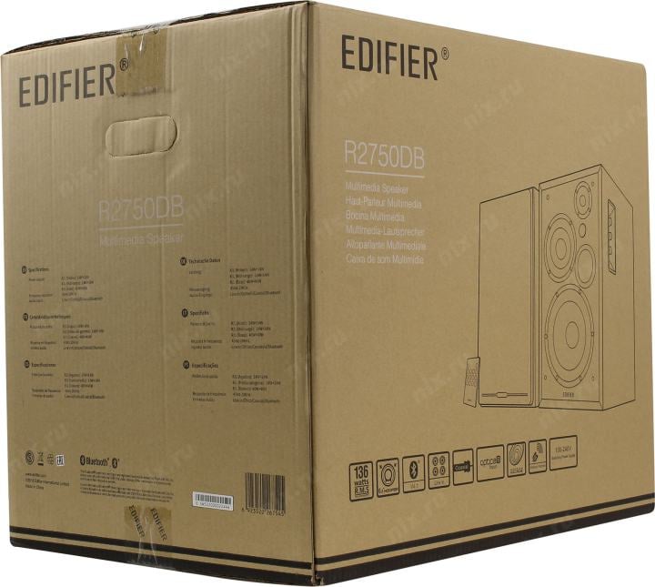 Колонки Edifier R2750DB (2x68W, дерево,  Bluetooth,  ПДУ)