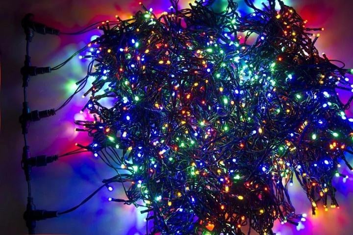 Гирлянда светодиодная "LED ClipLight" 5 нитей х20м 665LED мультиколор 40Вт 24В IP65 с трансф. Neon-Night 323-509
