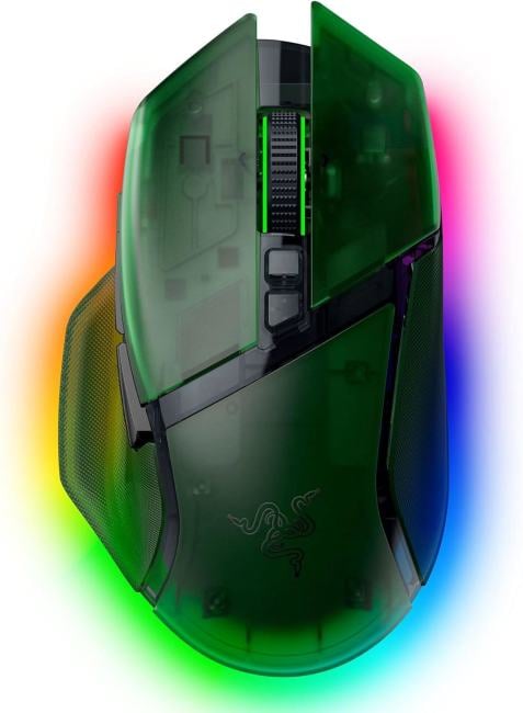 Razer Basilisk V3 Pro 35K Phantom Green Ed. Wireless Gaming Mouse (RTL)  USB/BT 8btn+Roll <RZ01-05240300-R3G1>