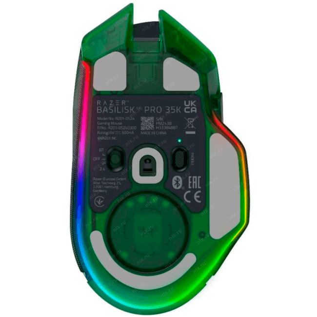 Razer Basilisk V3 Pro 35K Phantom Green Ed. Wireless Gaming Mouse (RTL)  USB/BT 8btn+Roll <RZ01-05240300-R3G1>