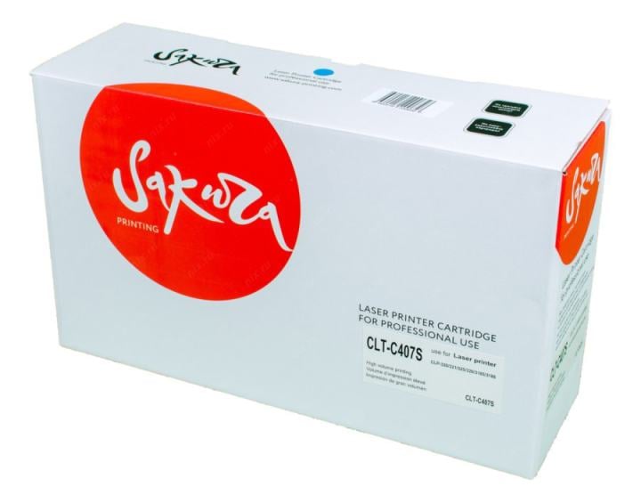 SACLTC407S Картридж SAKURA CLTC407S для Samsung CLP-320/325, CLX-3185, синий,  1000  к.