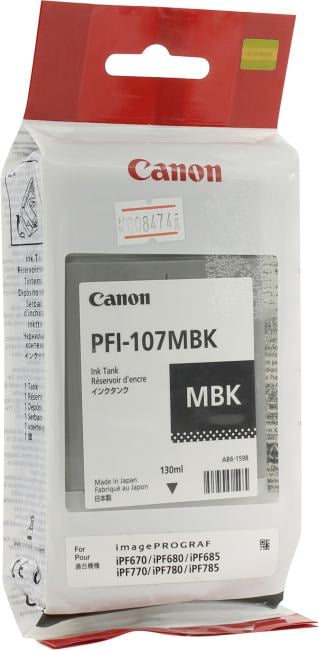Чернильный контейнер Canon PFI-107MBK  Black для iPF670/680/685/770/780/785