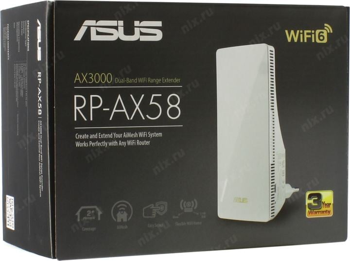 ASUS <RP-AX58>  AX3000  Dual-Band  WiFi Extender