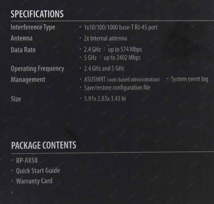 ASUS <RP-AX58>  AX3000  Dual-Band  WiFi Extender