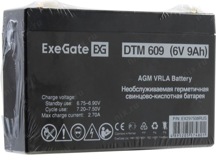 Аккумулятор Exegate DTM 609  (6V, 9Ah) <EX297508RUS>