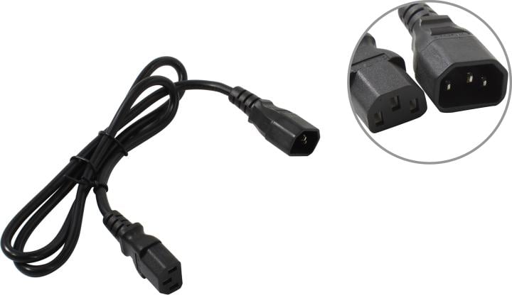 Кабель питания Filum FL-PC-C13/C14-C1-1.0-BK, C13-C14, 1м, 10А