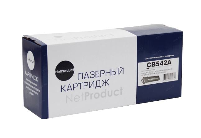 Картридж NetProduct N-CB542A, для HP CLJ, желтый, 1,5K