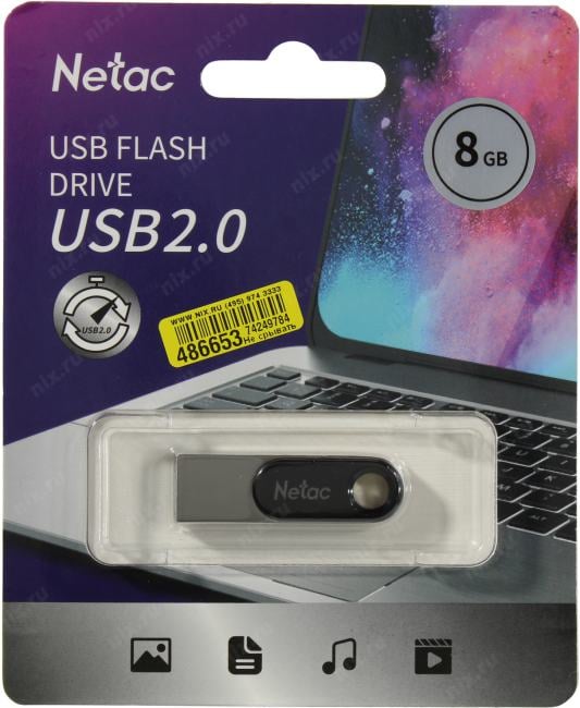 Netac <NT03U278N-008G-20PN> USB2.0 Flash  Drive 8Gb (RTL)