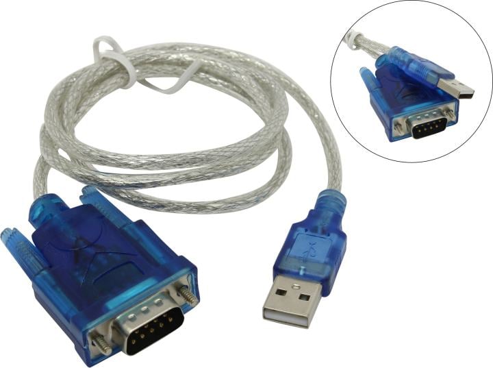 ORIENT Кабель-адаптер USS-102N USB Am to RS232 DB9M (WCH CH340, поддержка Win 8.x/10), длина 0.8м, крепеж разъема - винты (30677)