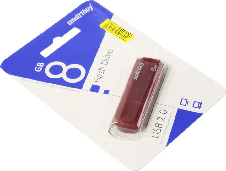 USB-флешка Smartbuy SB8GBCLU-BG, 8ГБ, USB 2.0