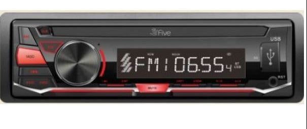Автомагнитола FIVE F-20R, 1 DIN, Bluetooth, USB Type-A, AUX