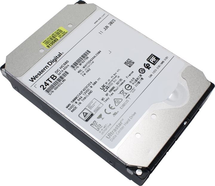 Жесткий диск Western Digital Ultrastar DC HС580 HDD 3.5" SATA 24TB, 7200 rpm, 512MB buffer, 512e/4Kn, 0F65101, 1 year