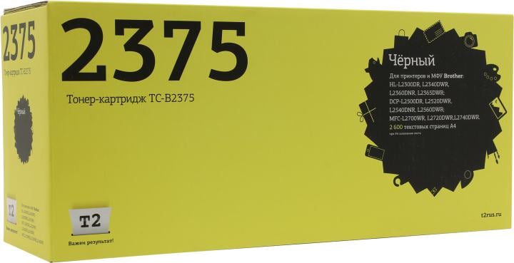 Картридж лазерный T2 TC-B2375, для Brother DCP-L2500DR/L2520DWR/L2540DNR/L2560DWR/HL-L2300DR/L2340DWR/L2360DNR/MFC-L2700WR/L2720DWR/L2740DWR, черный, 2600 стр.