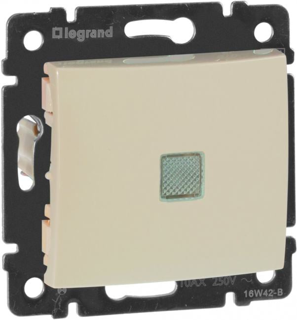 Legrand Valena <774310> Выключатель (1клав., подсв.,  внут.,  без  рамки, бежевый)