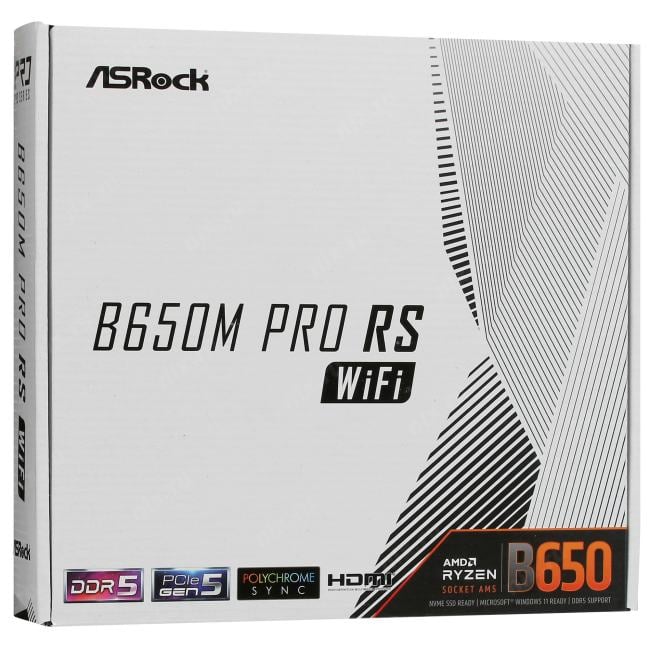 ASRock B650M PRO RS WIFI (RTL) AM5 <B650> 2xPCI-E HDMI+DP 2.5GbLAN+WiFi+BT  SATA MicroATX 4DDR5
