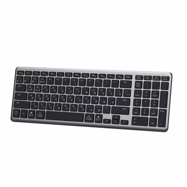 Клавиатура беспроводная UGREEN KU005 (15956) 2.4GHz Bluetooth5.0 Ultra Slim Wireless  Keyboard. Цвет: серебристый