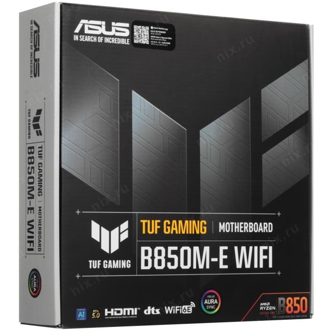 ASUS TUF GAMING B850M-E WIFI (RTL) AM5 <B850> PCI-E HDMI+DP  2.5GbLAN+WiFi+BT  SATA  MicroATX 4DDR5