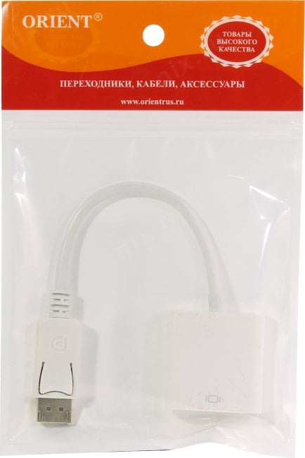 Orient <C308W> Кабель-адаптер DisplayPort (M)-->  VGA  (15F)