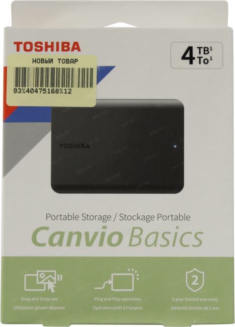 Toshiba Canvio Basics <HDTB540EK3CA> Black USB3.2 2.5" HDD  4Tb EXT (RTL)