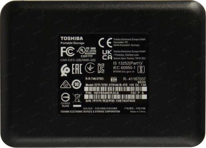 Toshiba Canvio Basics <HDTB540EK3CA> Black USB3.2 2.5" HDD  4Tb EXT (RTL)