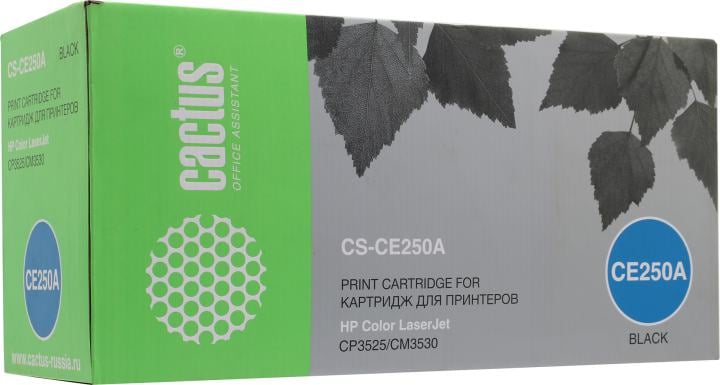 Картридж Cactus CS-CE250A Black для  HP  Color  LJ CP3525/CM3530