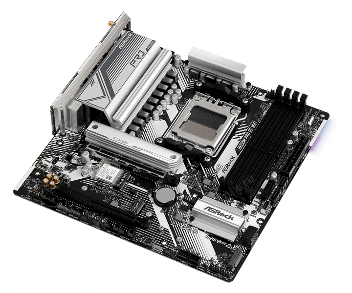 ASRock B650M PRO RS WIFI (RTL) AM5 <B650> 2xPCI-E HDMI+DP 2.5GbLAN+WiFi+BT  SATA MicroATX 4DDR5