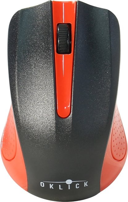 OKLICK Wireless Optical Mouse <485MW> <Black&Red> (RTL)  USB 3btn+Roll <997828>