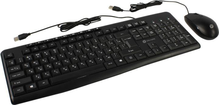 OKLICK Keyboard & Optical Mouse <S650> Black (Кл-ра, М/Мед, USB+Мышь 4кн, Roll,  USB)  <1875246>