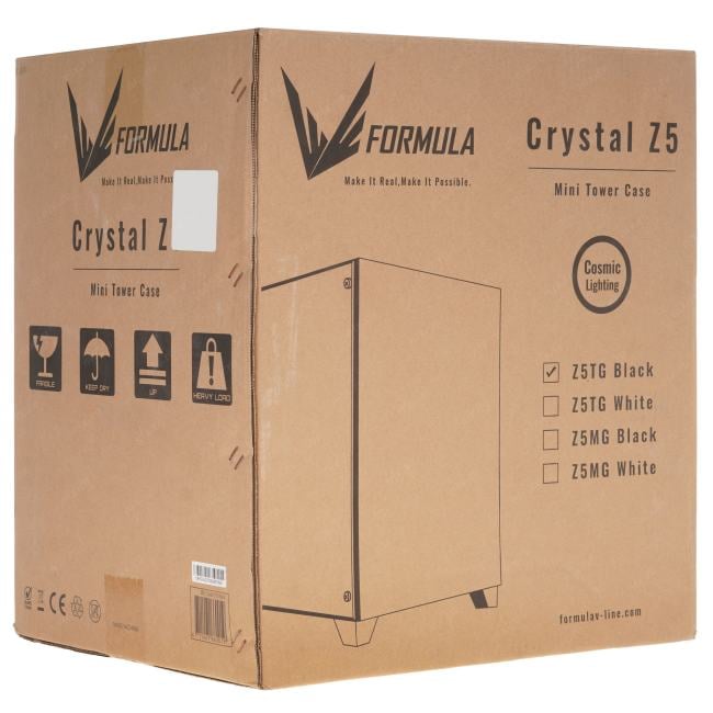 Корпус Formula Crystal Z5 TG черный без БП mATX 6x120mm 1xUSB2.0  1xUSB3.0  audio  bott PSU