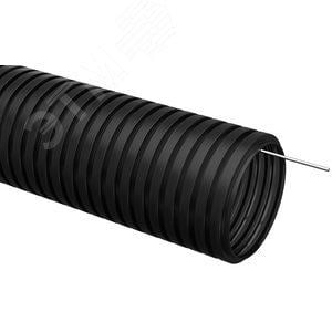 Труба гофрированная IEK CTG20-20-K02-050-1 ПНД d20мм с  протяжкой черная (уп.50м)