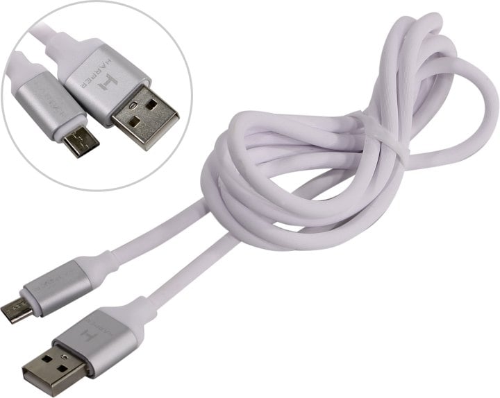 Кабель Harper SCH-330 white, USB–microUSB, 1м, 2А
