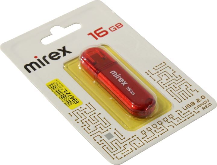 Флеш-накопитель Mirex 13600-FMUCAR16, 16 ГБ, USB 2.0, красный