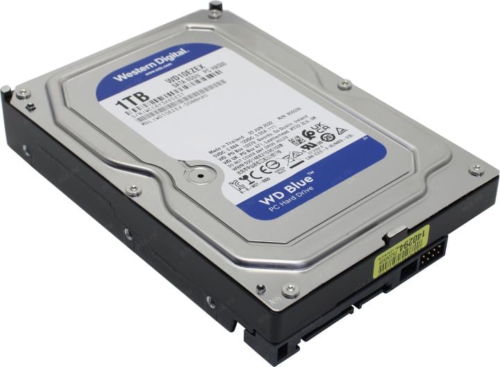 Жесткий диск Western Digital WD10EZEX, 1 ТБ, SATA III, 7200 rpm, 64 МБ кэш
