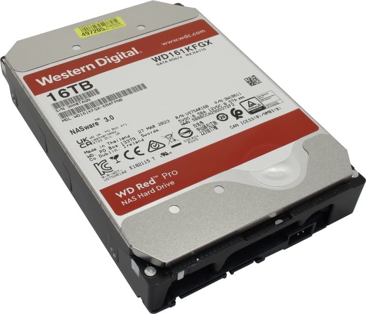 Жесткий диск Western Digital WD161KFGX, 3.5", 16 ТБ, SATA, 7200 об/мин