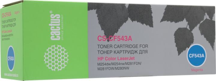 Картридж Cactus CS-CF543A Magenta для HP  LJ Pro M254dw/M254nw/M281fdn/M281fdw/M280nw
