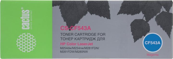 Картридж Cactus CS-CF543A Magenta для HP  LJ Pro M254dw/M254nw/M281fdn/M281fdw/M280nw