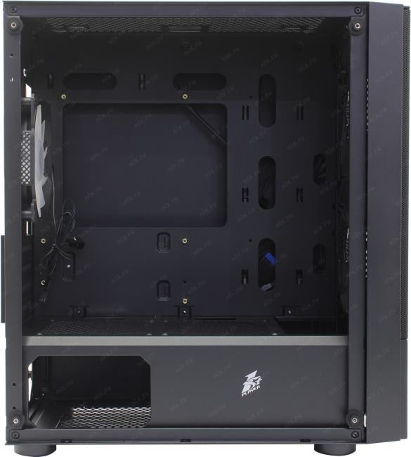 Miditower 1STPLAYER FIREBASE X4-M <X4-M-BK-2F1P-1F1> Black  ATX без БП