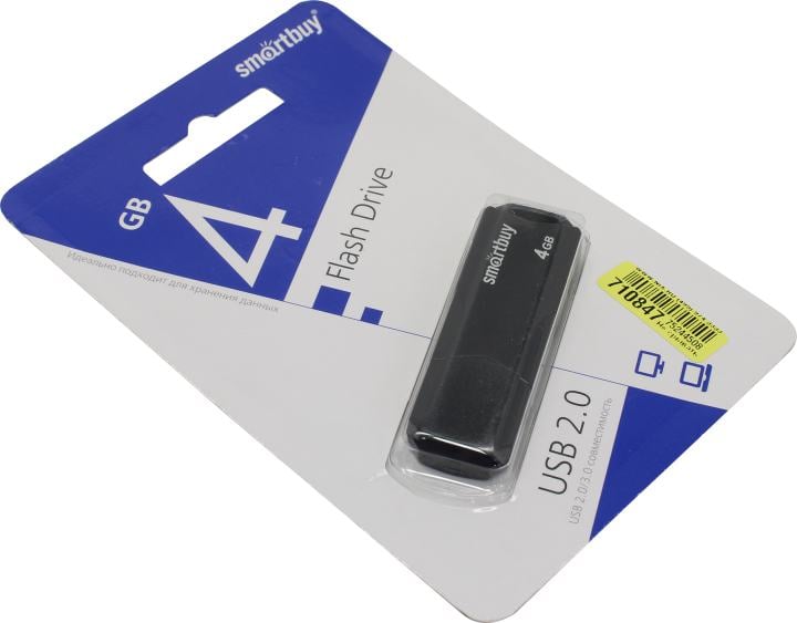USB-флешка Smartbuy SB4GBCLU-K, 4ГБ, USB 2.0