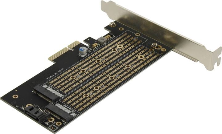 Переходник ORIENT C301E, PCI-Ex4→M.2 NGFF + SATA→M.2