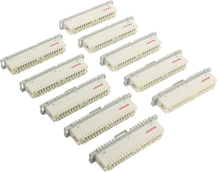 Rexant (04-0102) Плинт на 10 пар размыкаемый, маркировка 0-9 (монтаж на рейку) (10 шт)