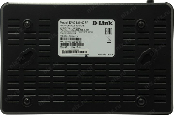 D-Link <DVG-N5402SP /2S1U/C1B> VoIP Wireless Router (4UTP 100Mbps, 802.11b/g/n, 1WAN,  2xFXS, USB, 300Mbps)