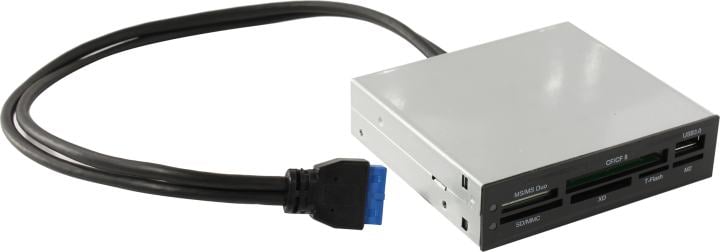 ExeGate <CR-611U3> 3.5" Internal  USB3.0  CF/xD/SD/MMC/microSD/M2/MS/Duo  Reader/Writer+1-portUSB3.0 <EX293028RUS>