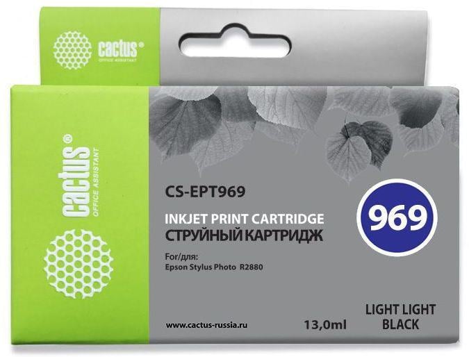 Картридж струйный Cactus CS-EPT969 светло-серый (13мл) для Epson Stylus  Photo  R2880