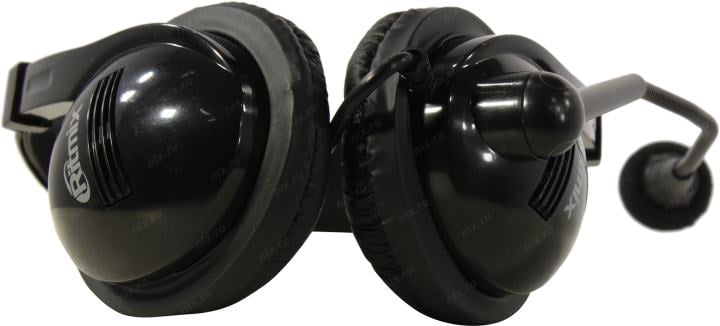 Наушники с микрофоном Ritmix RH-533USB Black (с регулятором громкости,  USB, шнур 2.4м)
