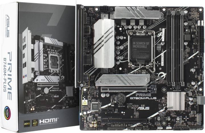 ASUS PRIME B760M-PLUS (RTL) LGA1700 <B760> 2xPCI-E HDMI+DP  2.5GbLAN  SATA  MicroATX 4DDR5
