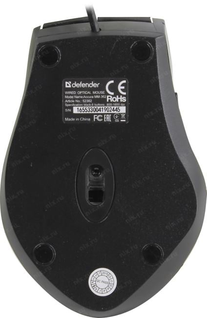 Defender Optical Mouse Accura <MM-362> (RTL)  USB 4btn+Roll <52362>