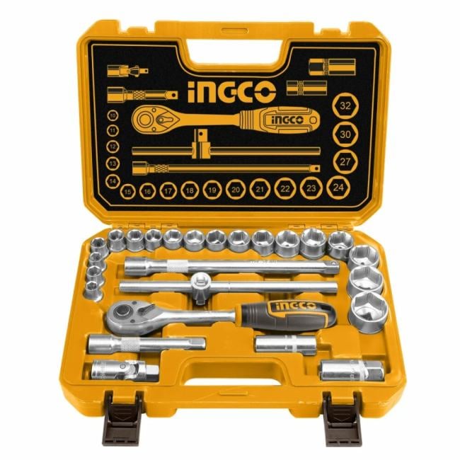 INGCO_HandTools HKTS12251 Набор головок 25 ШТ 1/2"  Ingco HKTS12251,10-32мм, CR-V