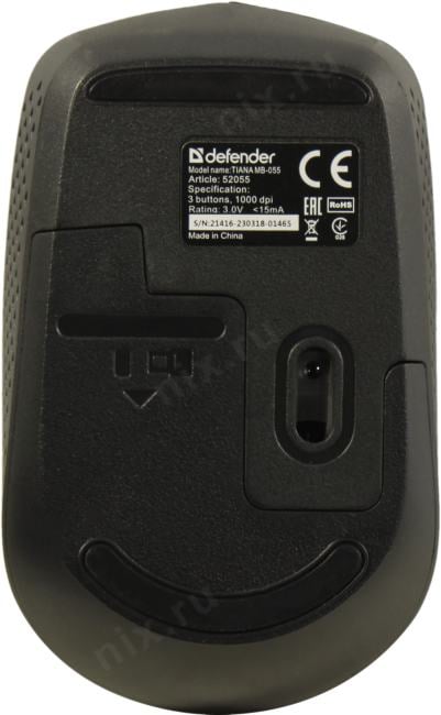 Defender Tiana Wireless Optical Mouse <MB-055> (RTL)  USB 3btn+Roll <52055>