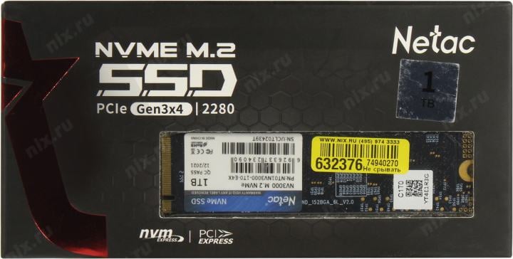 SSD 1 Tb M.2 2280 M Netac  NV3000  <NT01NV3000-1T0-E4X>